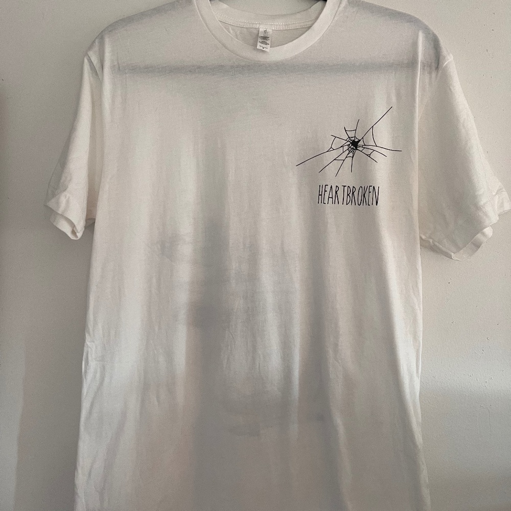 Next Level Apparel Unisex White Graphic Heartbroken T Shirt